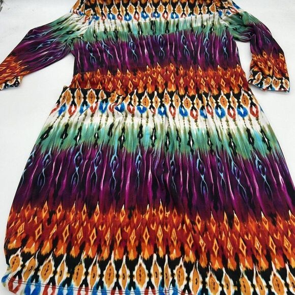 Chico's Abstract Printed Sequin Tunic Shift Dress Chicos Size 1 Boho Casual - Picture 5 of 5
